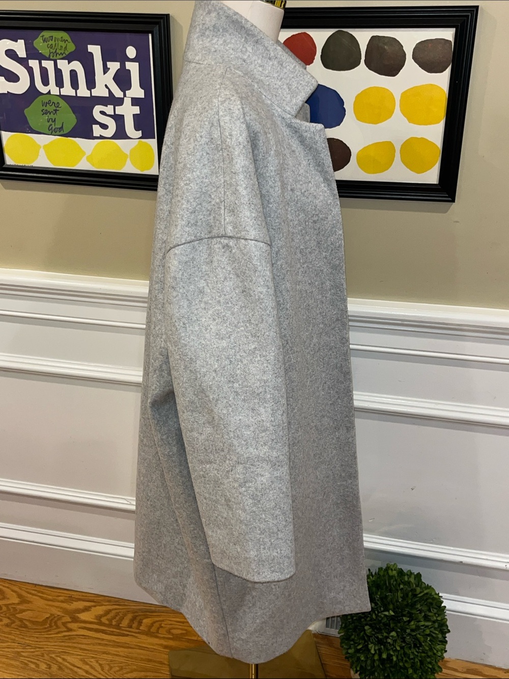 Vuori Soho Oversized Open Front Melton Overcoat - Picture 8 of 14